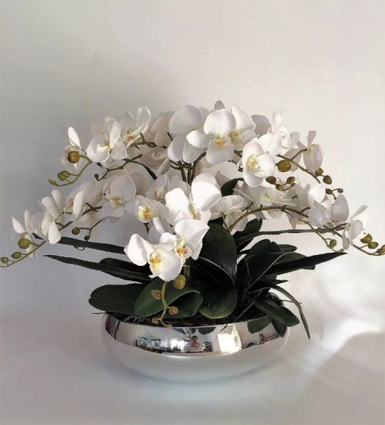 Vaso com orquídeas silicone