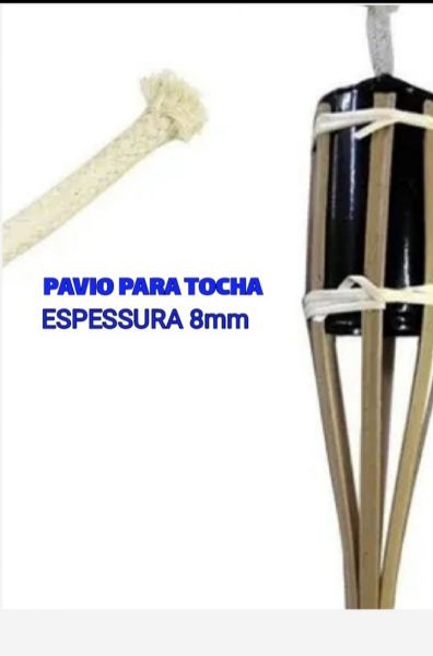 Pavio para Tocheiro espessura 8mm cx. 10 metros