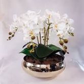 Vaso de vidro Rose Gold para plantas artificiais 10,5cm